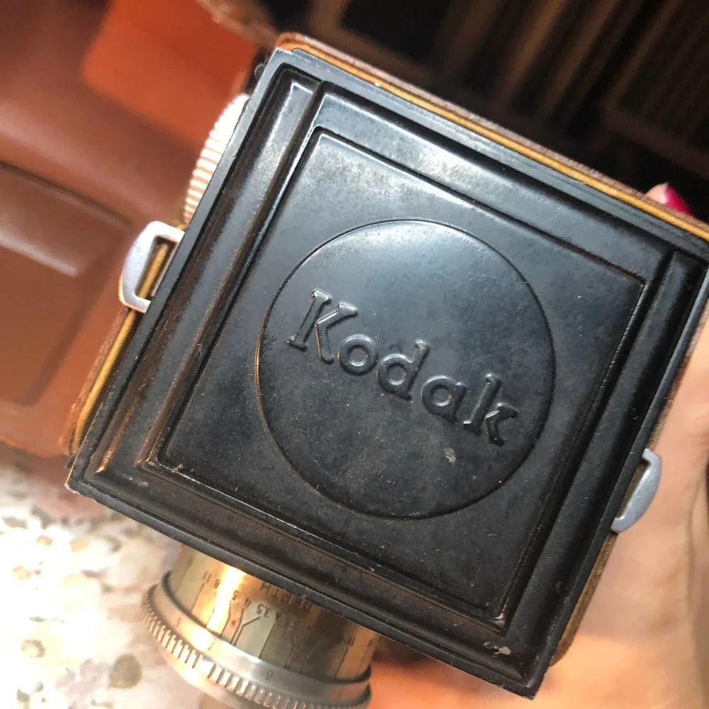 Vintage 1946 Kodak Reflex TLR Camera with 80mm Anastigmat Lens & Field Case